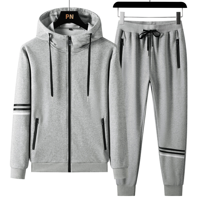 Men’s Casual Sports Pure Cotton Hooded Sweater Trousers Two-piece Set