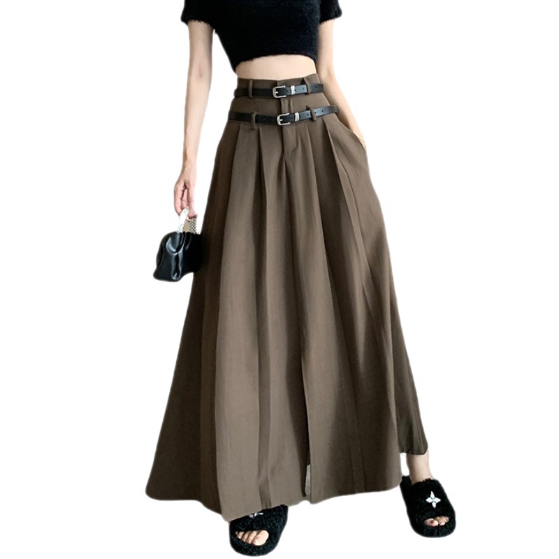 Ladies New High Waist Slimming Pleated Skirt