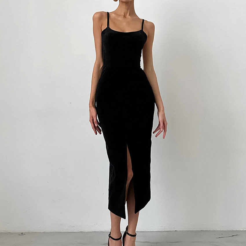 Women’s Hepburn Style Black Camisole Dress