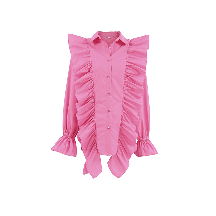 French Lapel Design Ruffled Shirt