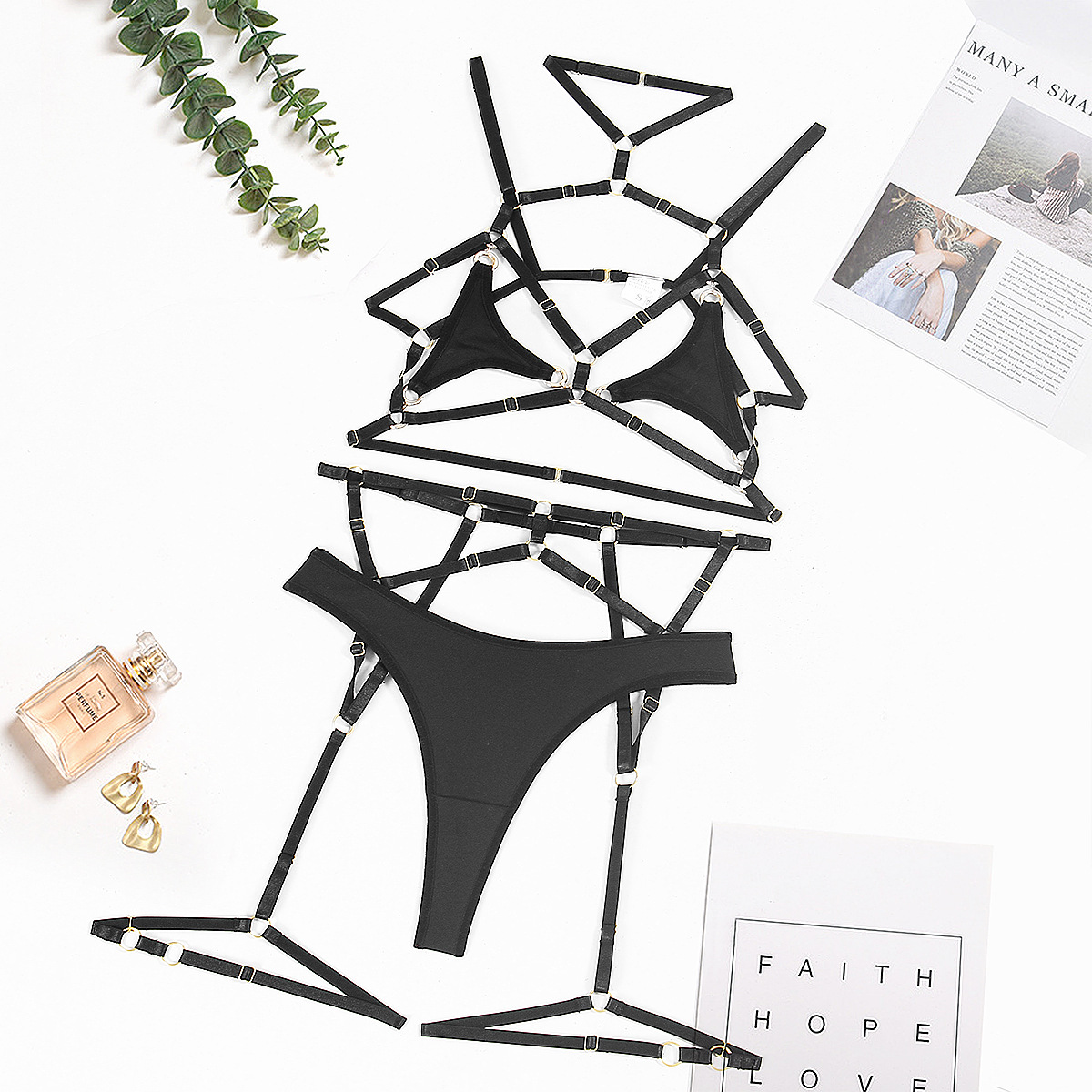 Sexy Cutout Three-piece Complex Straps