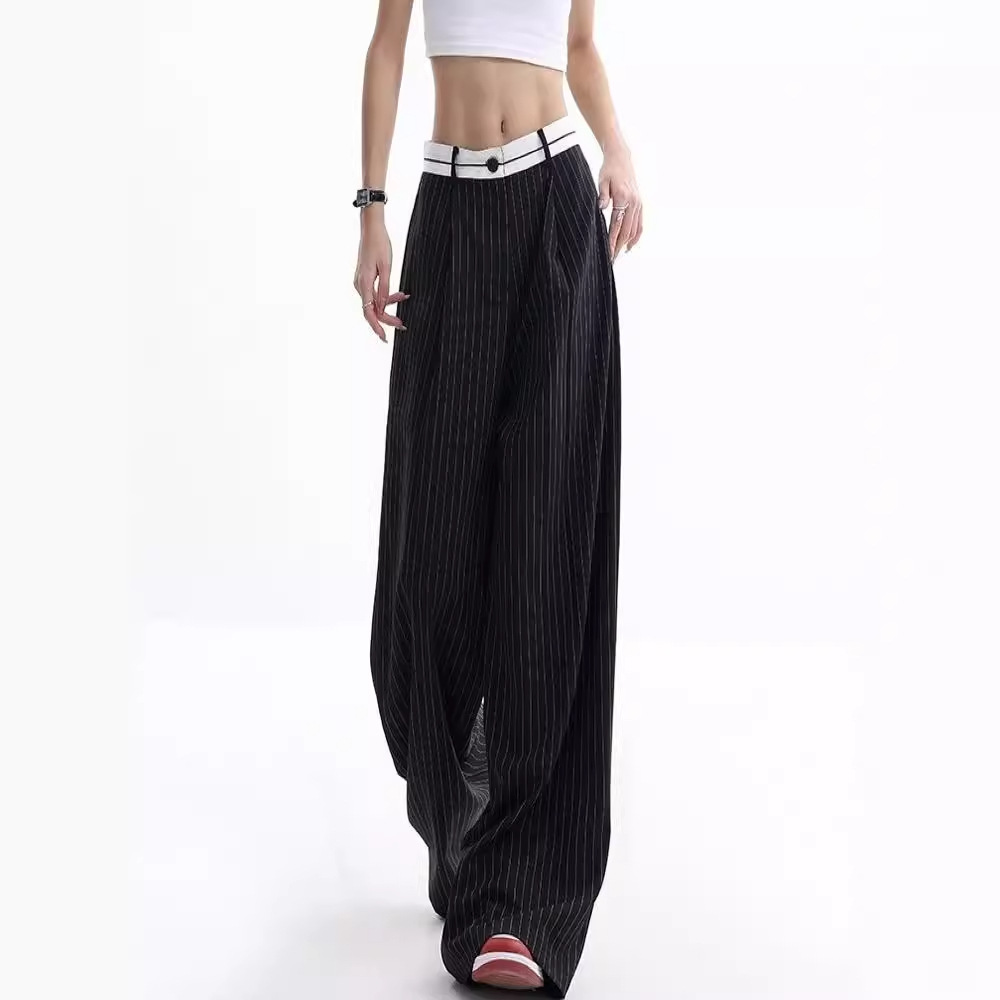 Striped Suit Pants Women’s Thin Loose Wide-leg Pants