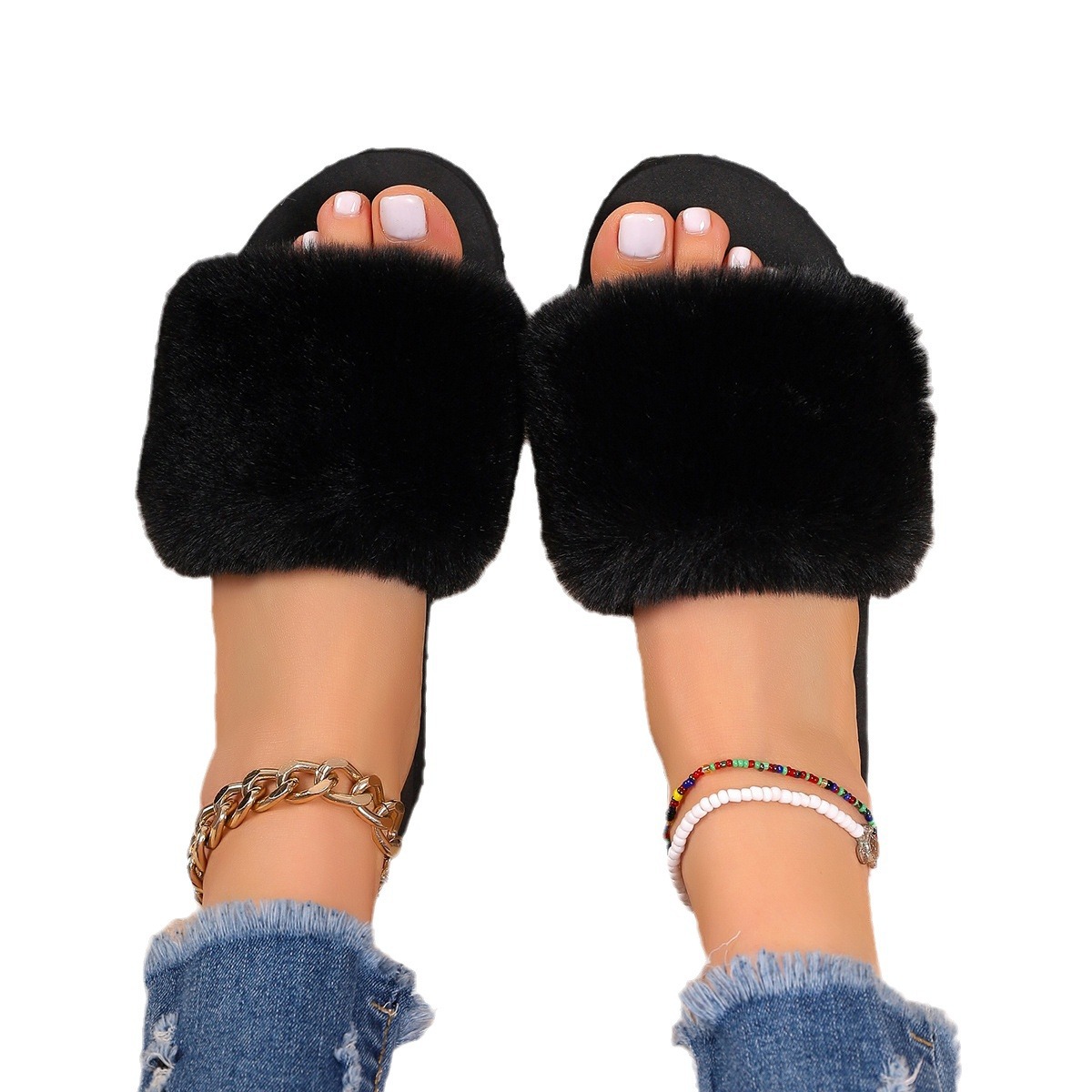 Women’s Plus Size Round Head Thick Bottom Home Slippers