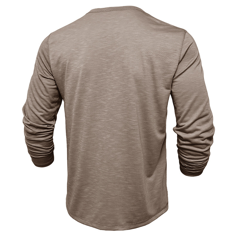 Men’s Long-sleeved Henry Collar T-shirt