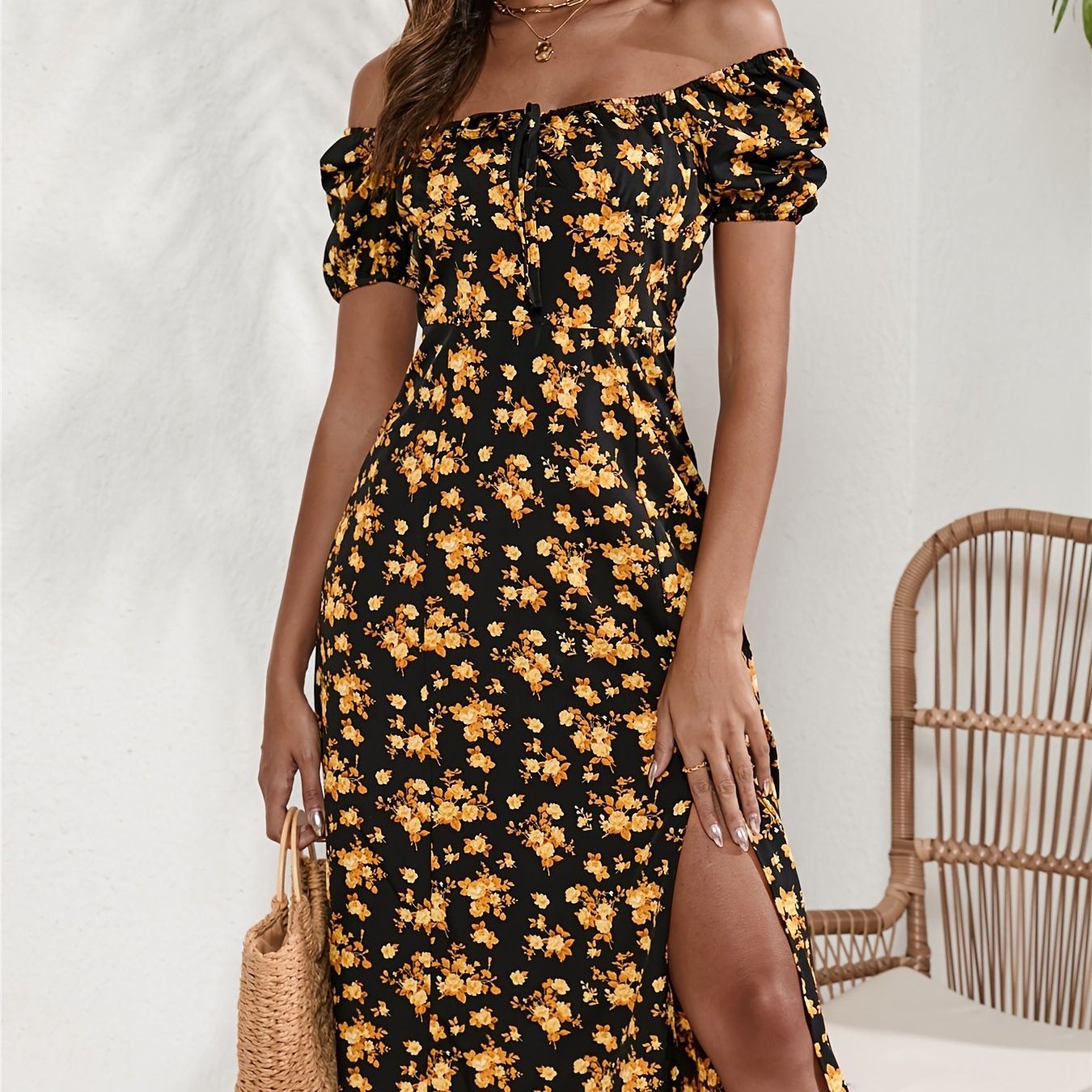 Vacation Casual Printed Chiffon Women’s Dress