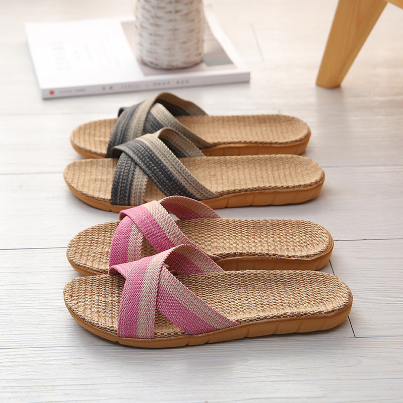 Four Seasons Home Sweat-absorbent Linen Slippers For Women