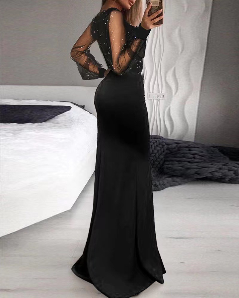 Artistic Mesh Sequins Temperament Dress