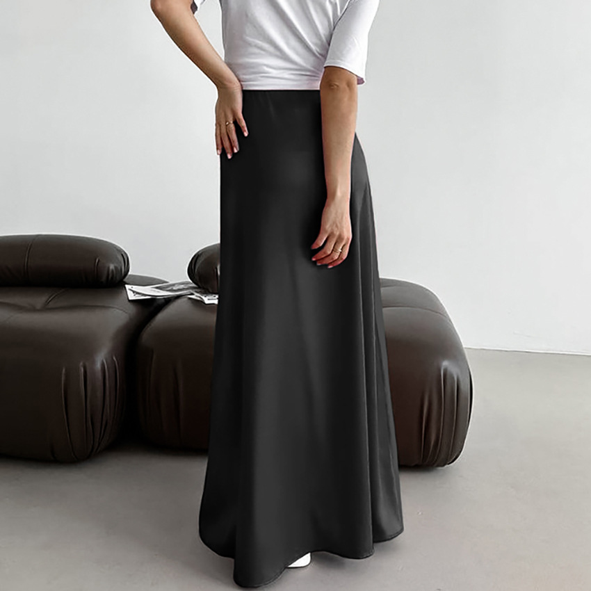 Women’s Versatile Simple And Slim Fitting Long Skirt