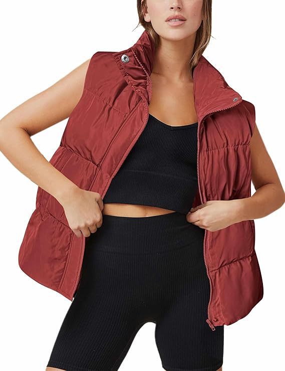 Women’s Vest Jacket Sleeveless Thermal Zipper Thickened