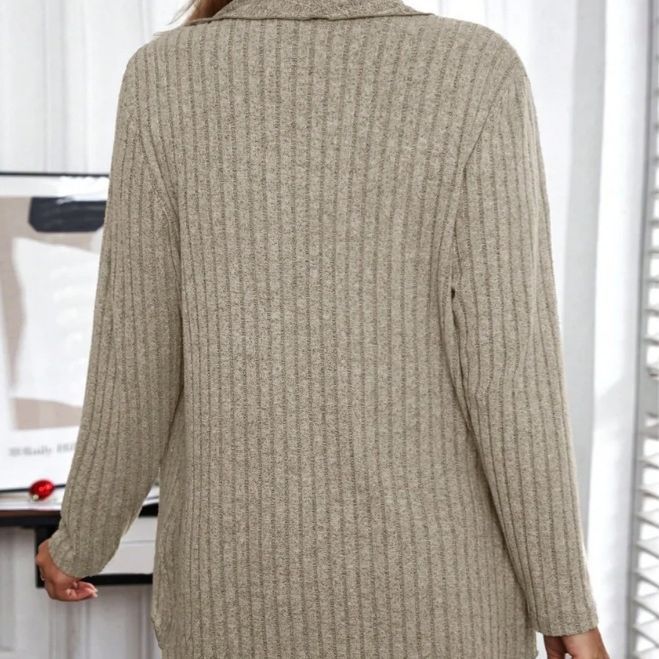 Long Sleeve Solid Color Loose Cardigan Top Women’s Knitting Coat