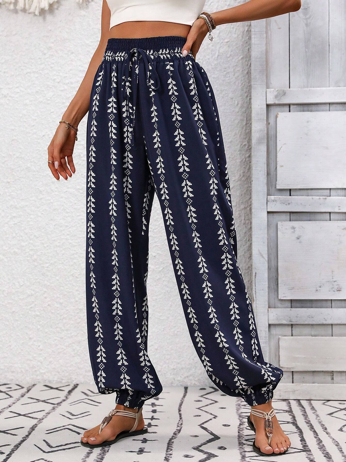 Mesh Wide-leg Knickerbockers Casual Pants