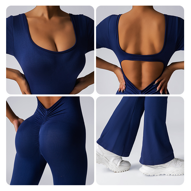 Beauty Back Hip Lifting One-piece Bell-bottom Pants Yoga Clothes