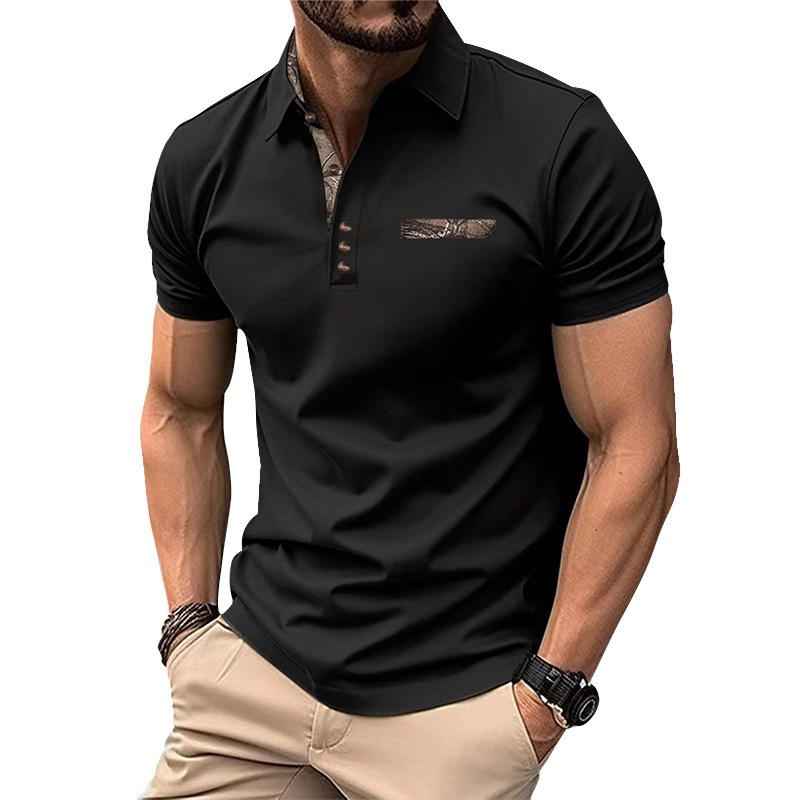 Men’s Button Lapel Sports Short Sleeve