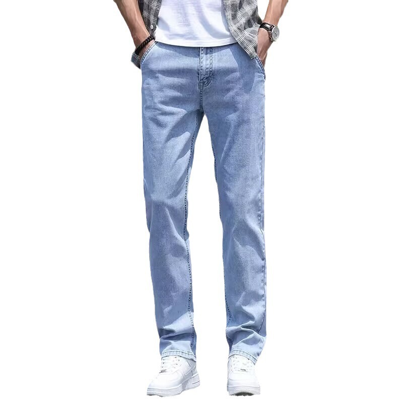 Men’s Jeans Thin Loose Straight Casual Long Pants