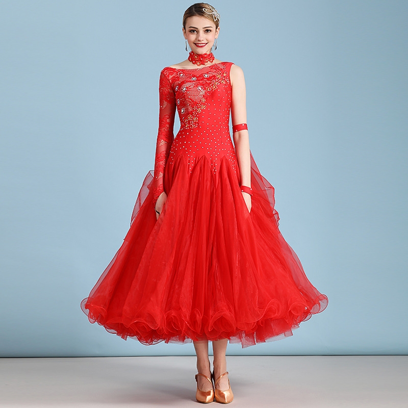 Spring And Summer Lace Stitching Large Swing Skirt Dress