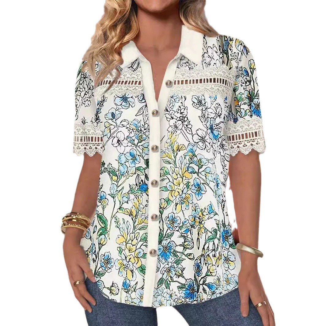 Women’s Casual Versatile Digital Printed Shirt