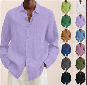 Men’s Autumn New Casual Cotton Linen Shirt