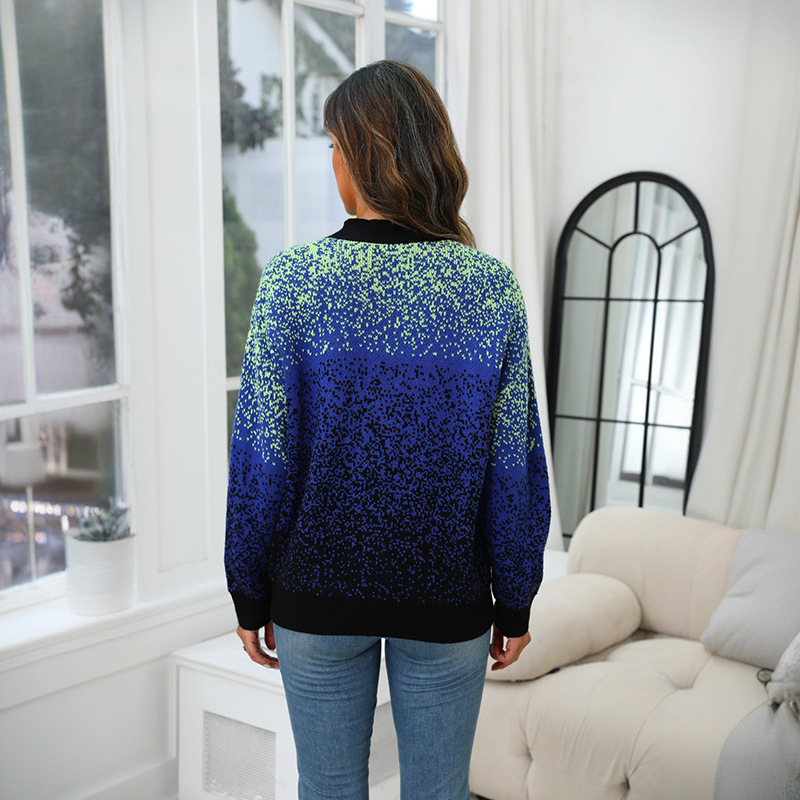 Knitwear Sweater Women’s V-neck Blue Starry Sky