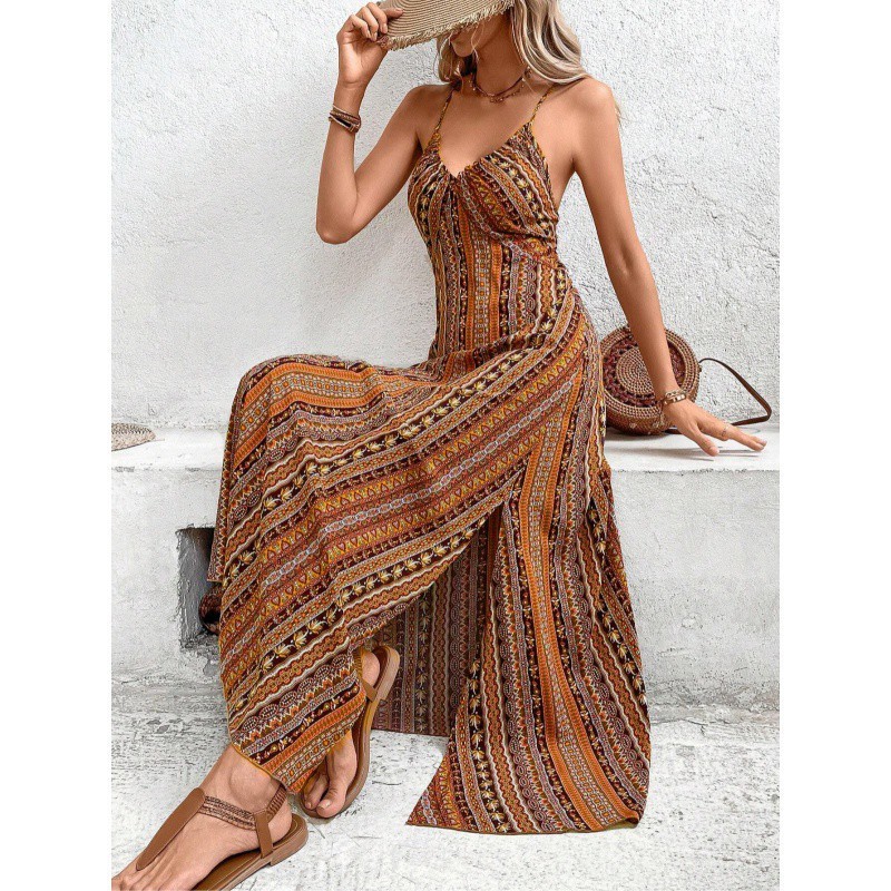 New Women’s Sleeveless Sling Long Dress