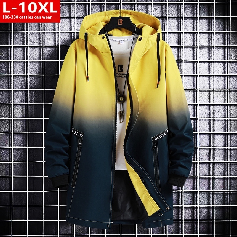 Spring And Autumn Trendy Men’s Clothing All-matching Hooded Trench Coat