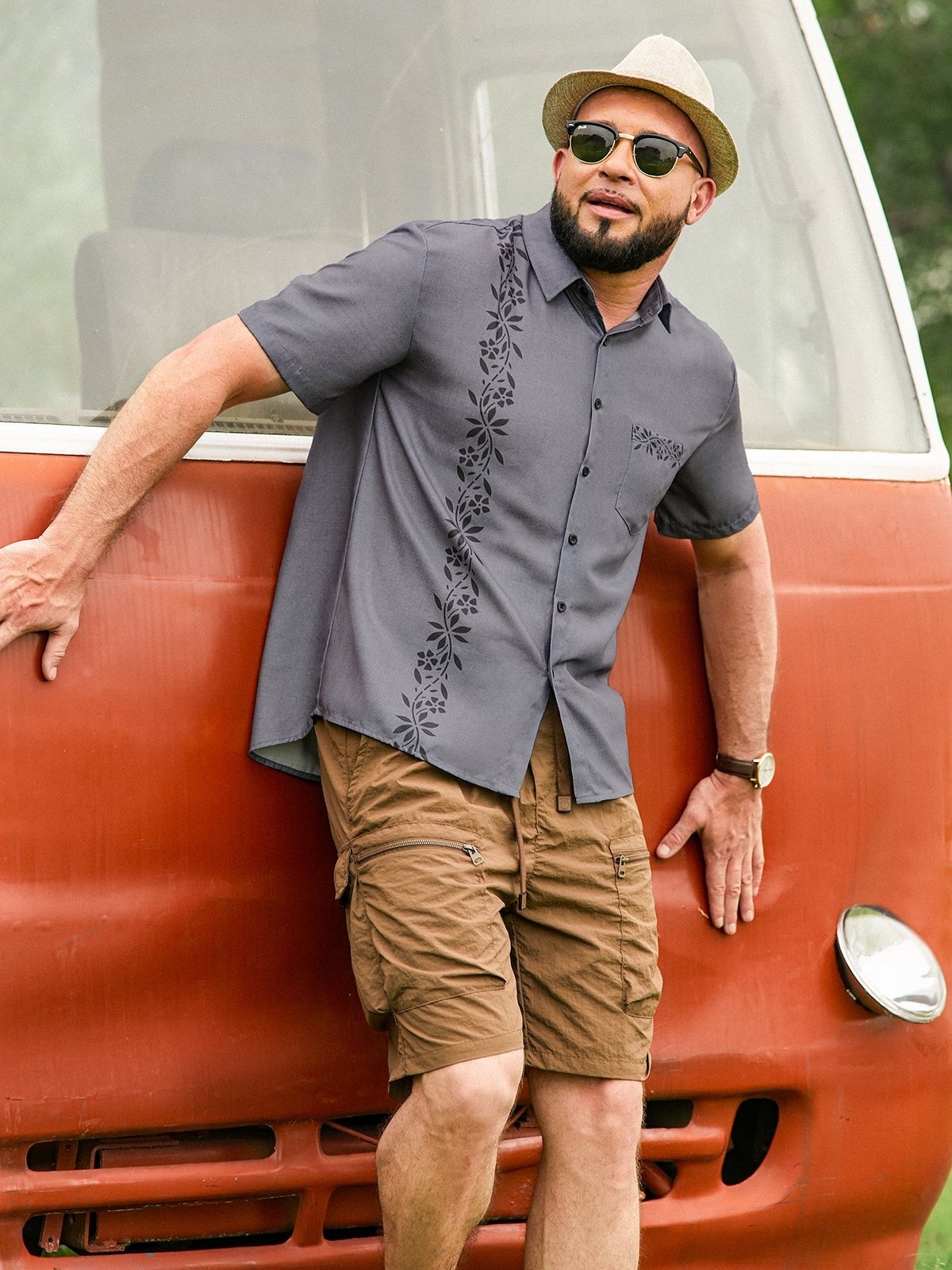 Short Sleeve Pocket Printed Shirt