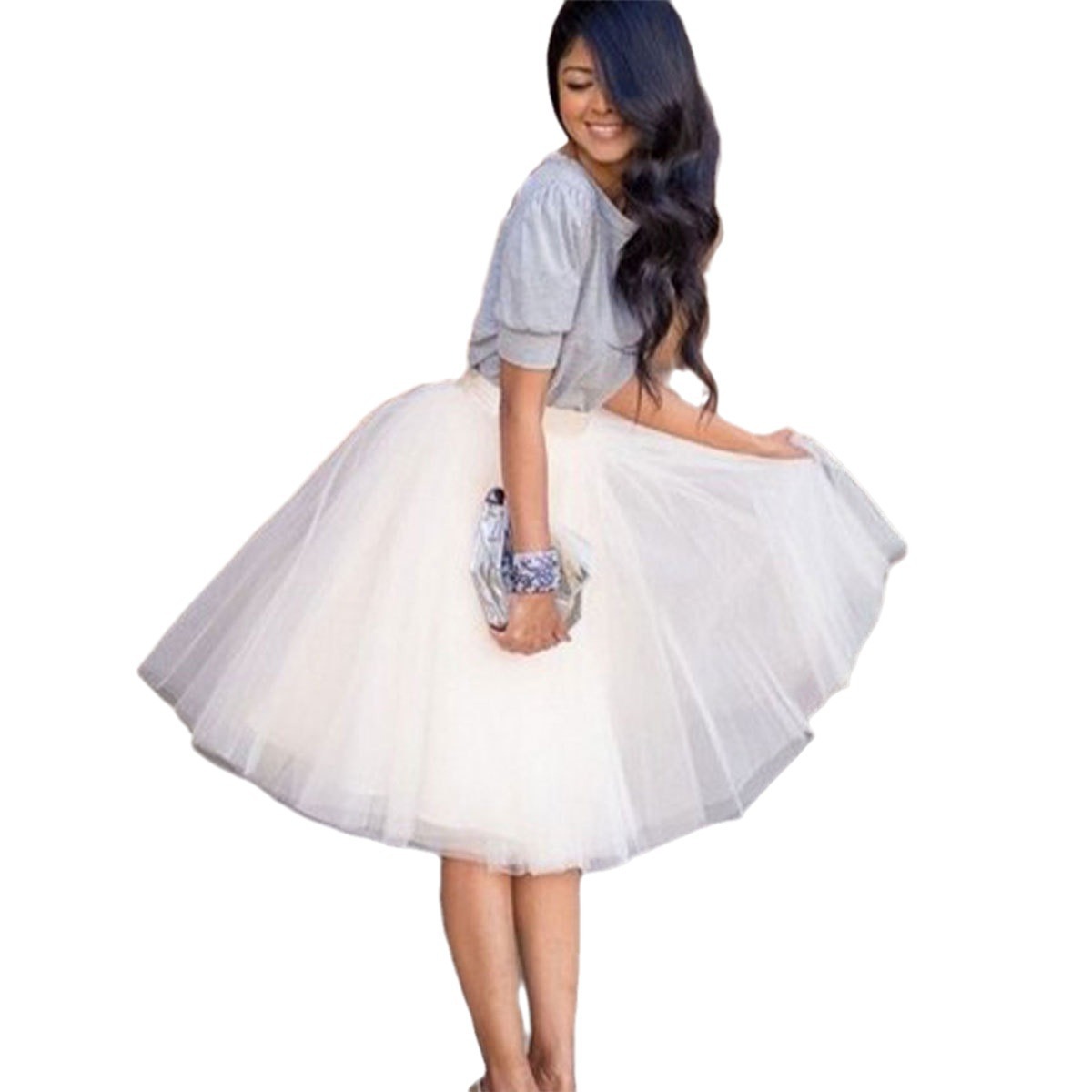 All-match Pleated Elegant Mesh Skirt