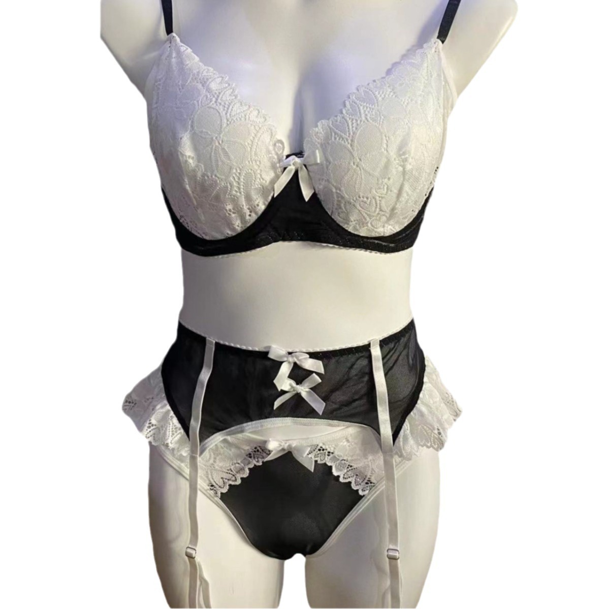 Underwear Sexy Ladies Gathering Bra Set Underwear Maid Costume With Steel Ring