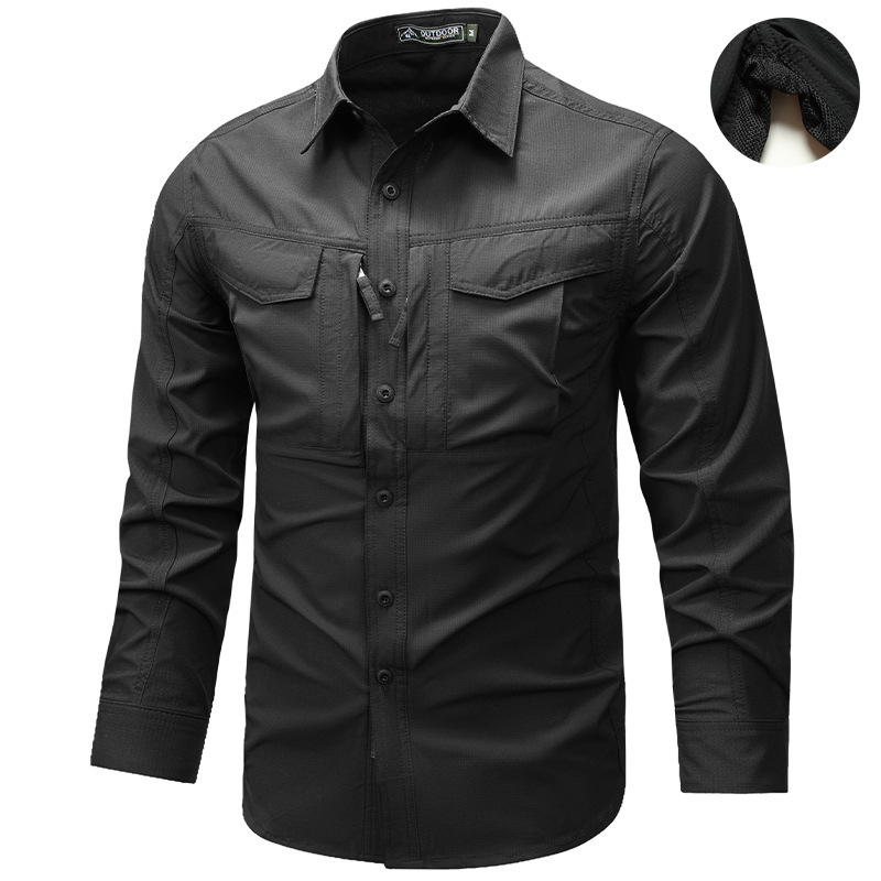 Men’s Workwear Long Sleeve Shirt Outdoor Casual Thin Sports Jacket