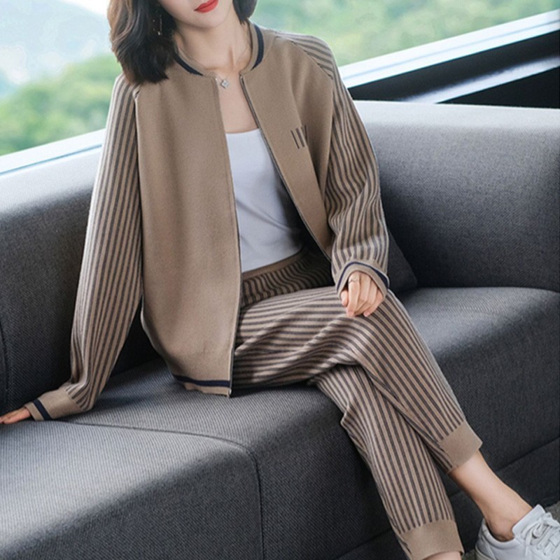 Western Style Knitted Suit Middle-aged And Elderly Casual Sports Jacket