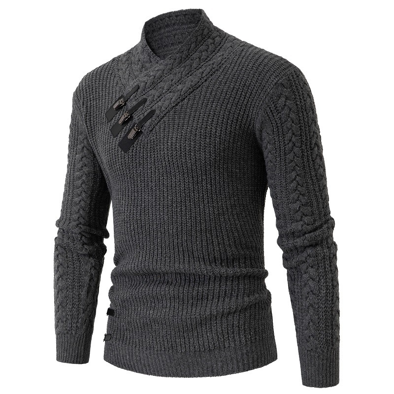 Men’s Long-sleeved Knitted Top Plus Size Sweater