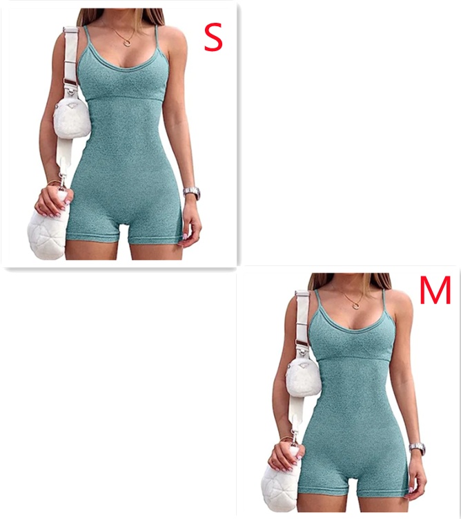 Spaghetti Strap Shorts Jumpsuit Sports Yoga Workout Tight Romper Women Fashion Fitness Sportwear