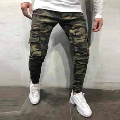 Men’s Multi Pocket Stretch Jeans Camouflage Cargo Jeans