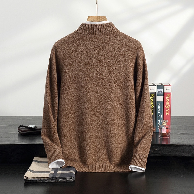 Men’s Cashmere Knitted Stand Collar Coat Autumn And Winter