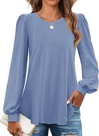 Women’s Loose Casual Lantern Sleeve Long Sleeve T-shirt