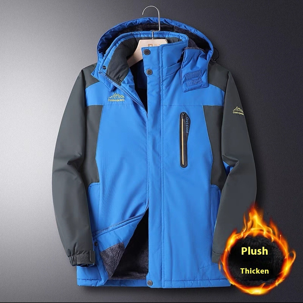 Men’s Assault Jacket Fleece-lined Thickened Warm-keeping Cotton Clothing Dad Winter Clothes Coat