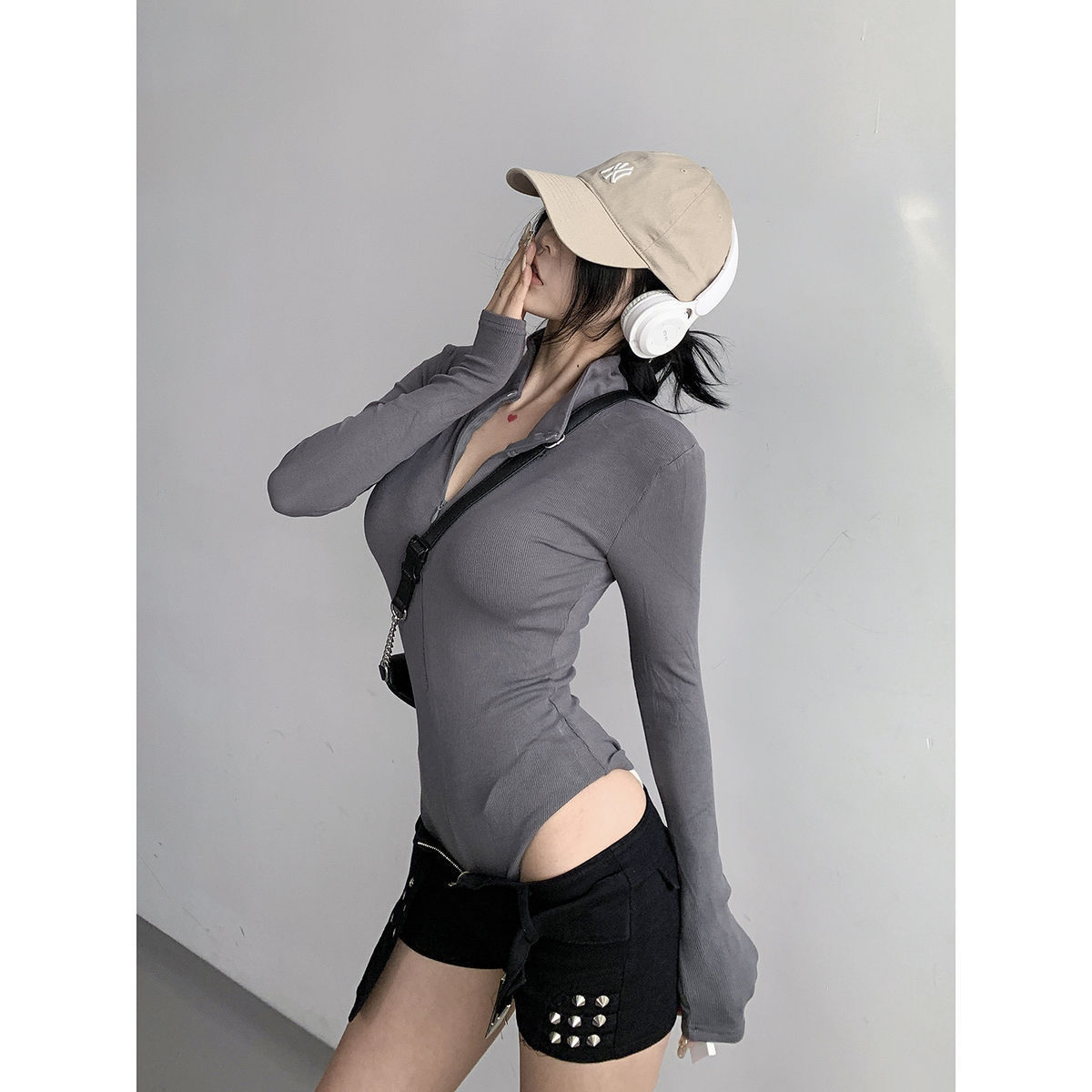 Stand Collar T-shirt Female Autumn And Winter Rompers