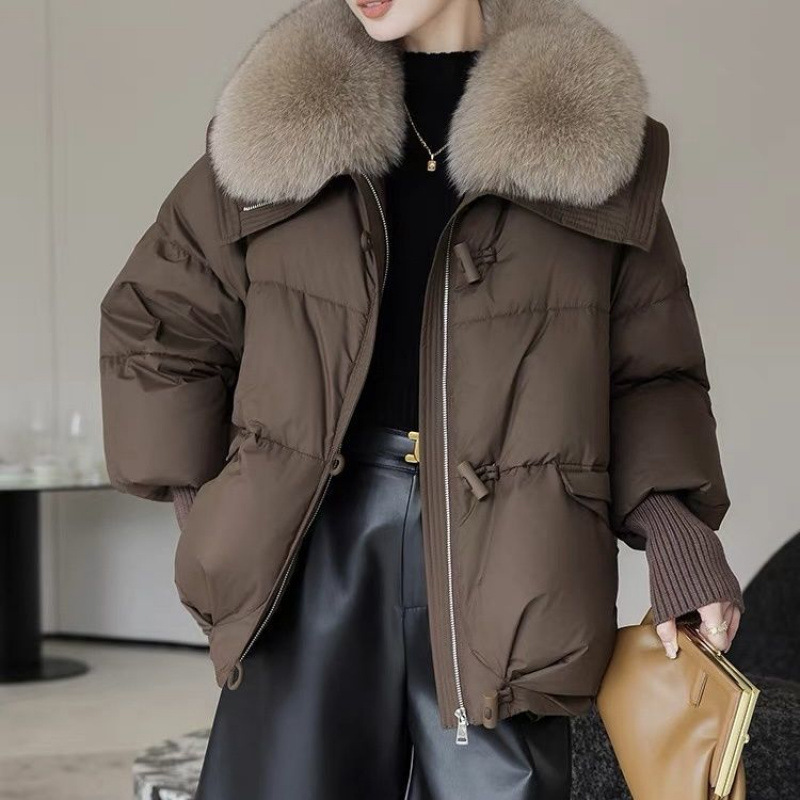 Down Cotton-padded Jacket Women’s Short Fur Collar Thickened