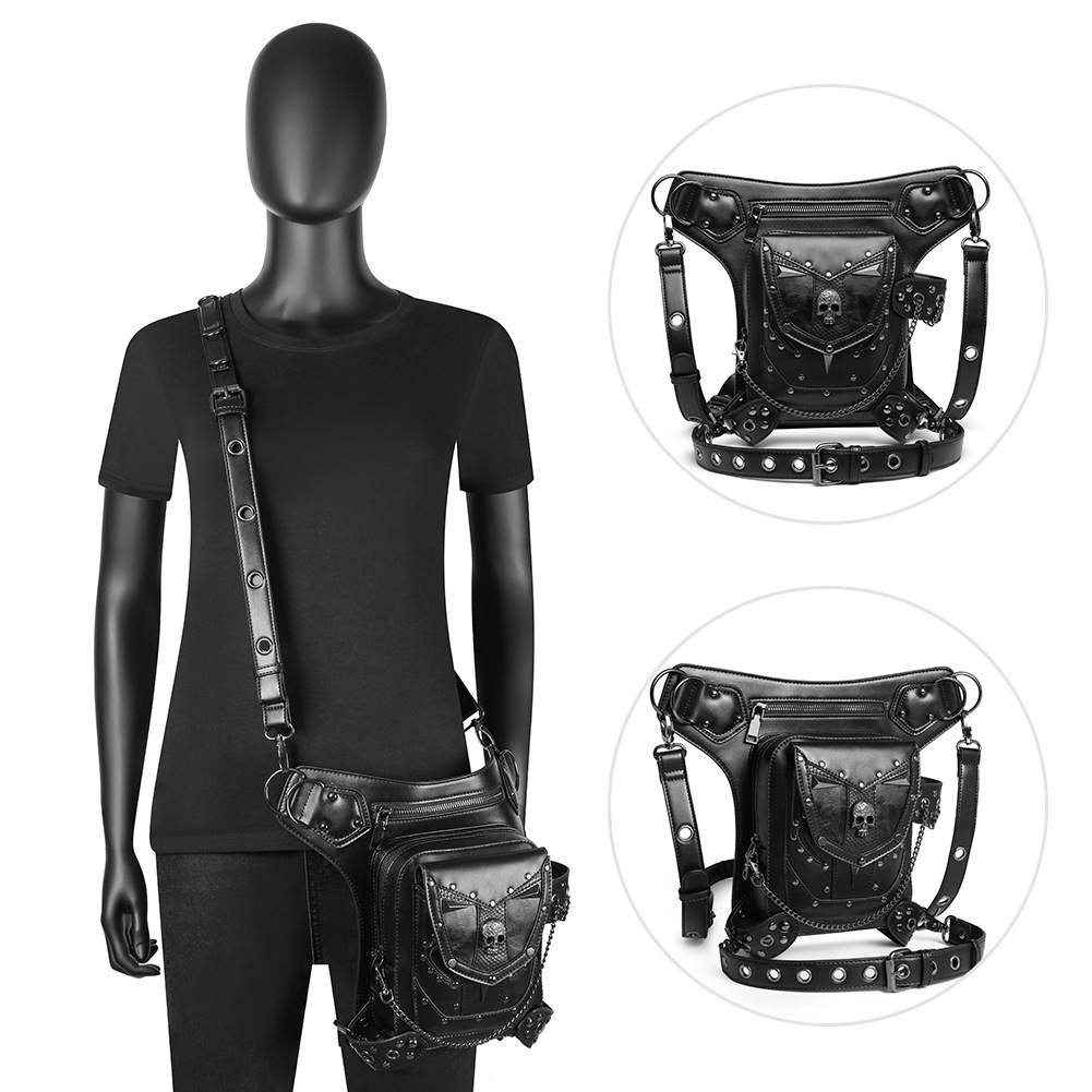 Punk Motorcycle Skull Chain Women’s Crossbody Bag