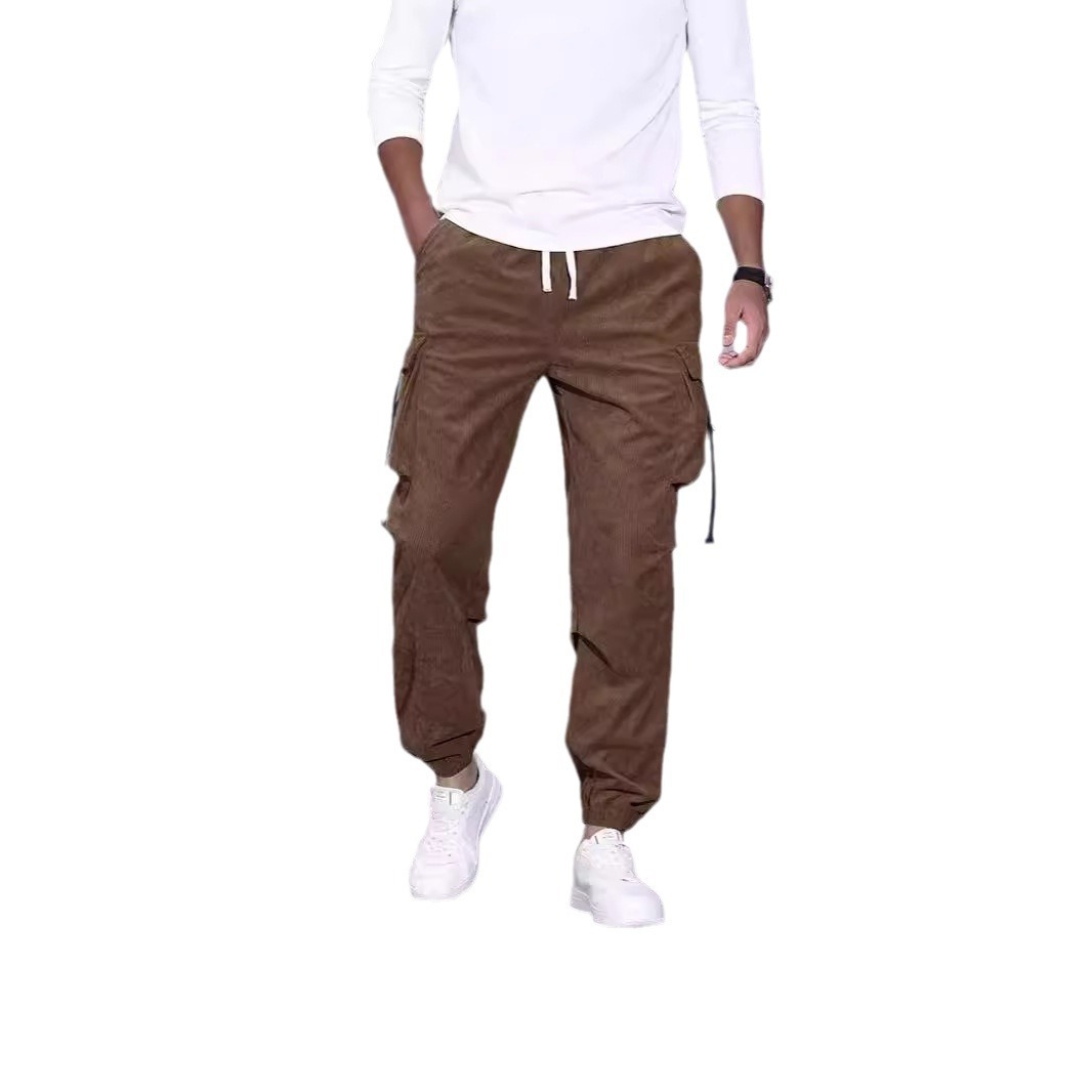 Corduroy Overalls Men’s Ankle-tied Loose Casual Trousers