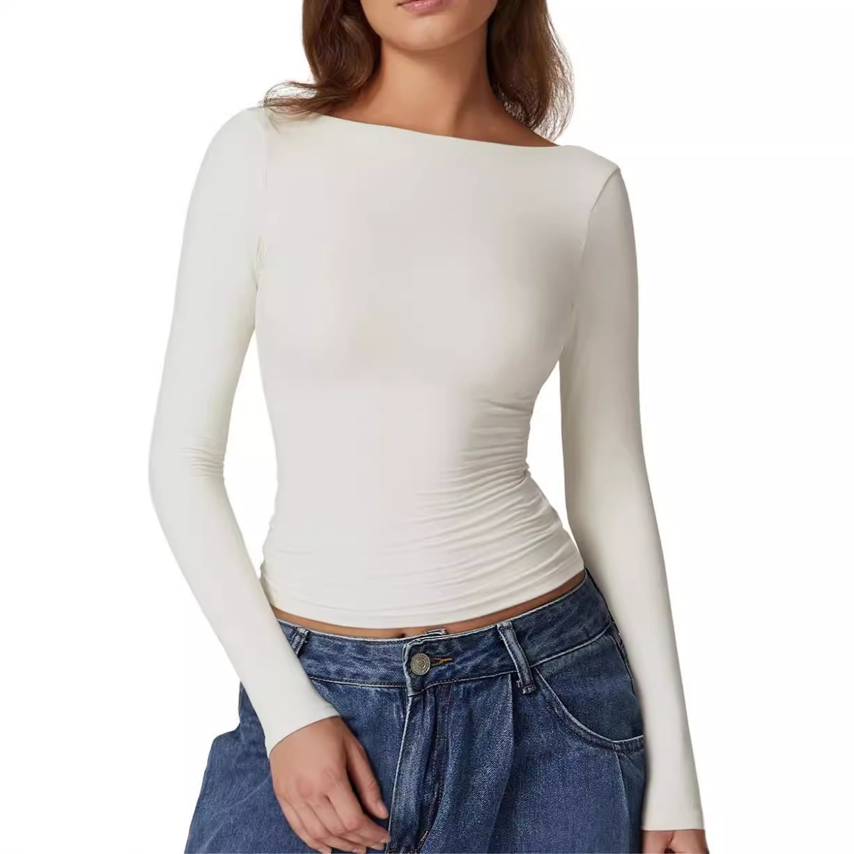 Women’s Long-sleeved Shirt Round Neck T-shirt