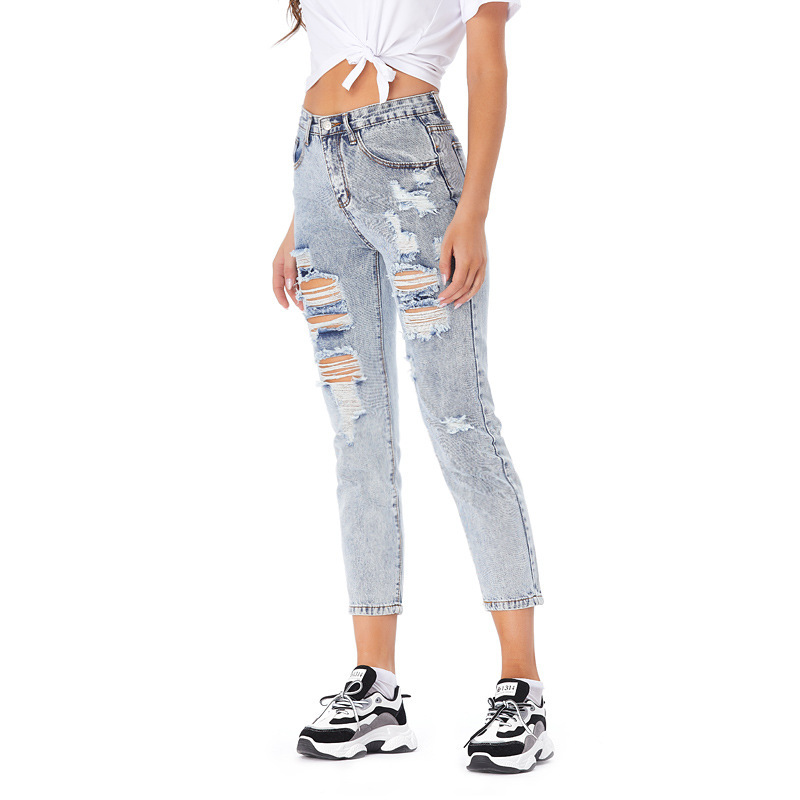 Jeans Women’s Ripped Spring Casual Loose Jeans