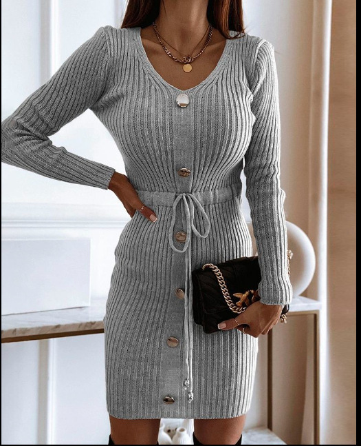 Women’s Mid-length Knitted Sheath Dress