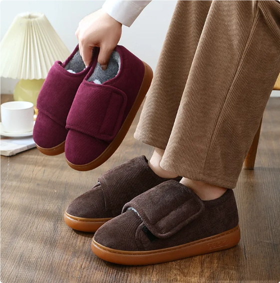 Large Opening Warm Cotton Slippers Bag Heel For Men And Women