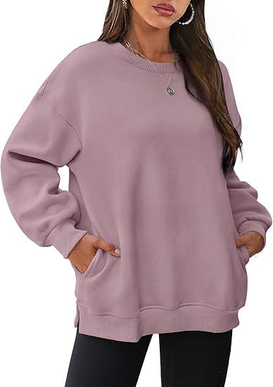 Women’s Round Neck Pullover Oversized Loose Velvet Long Sleeve Sweatshirt