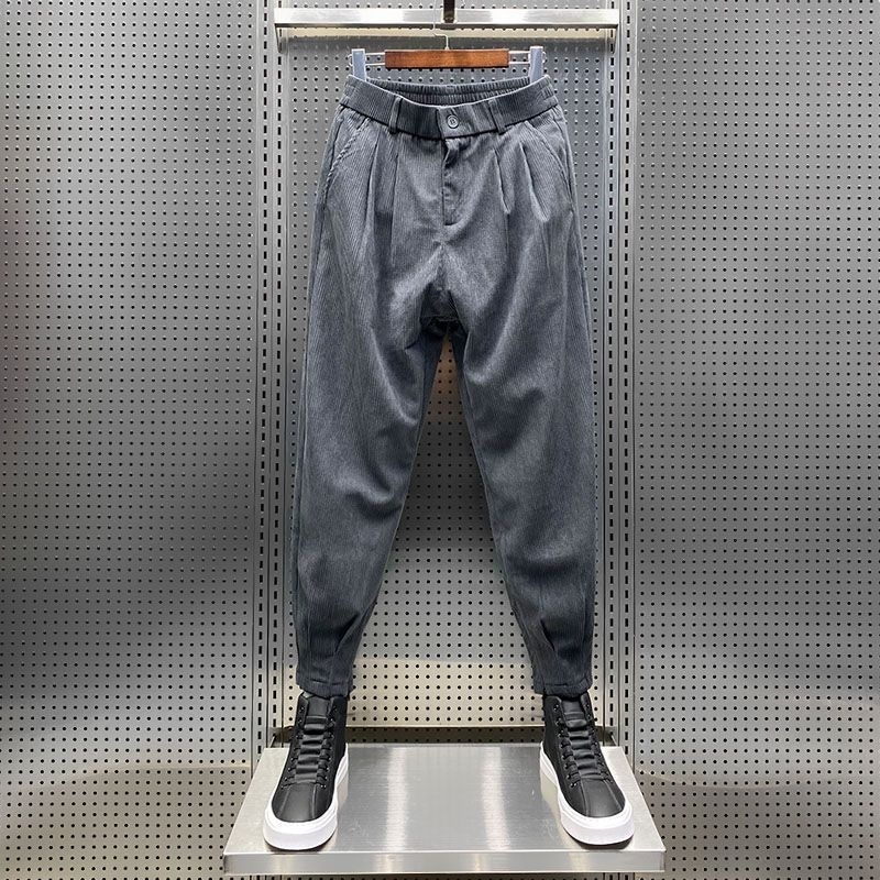 Fleece-lined Thickened Ankle-length Pants Male