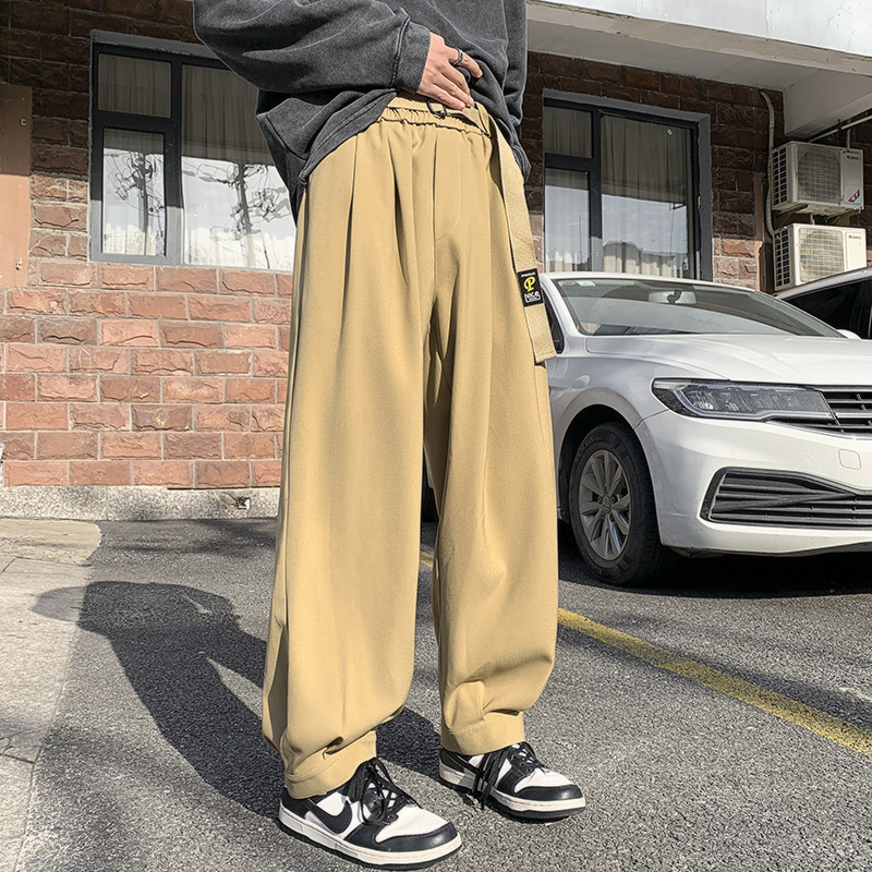 Retro Men’s Loose Retro Elastic Belt Pants