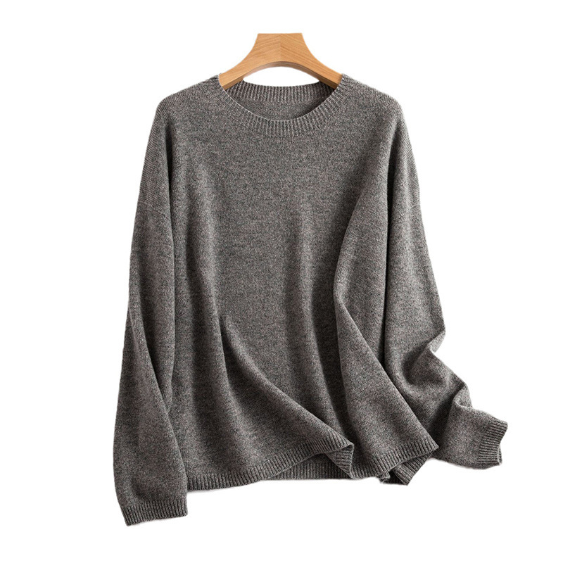 Women’s Loose Slimming Round Neck Pure Wool Sweater