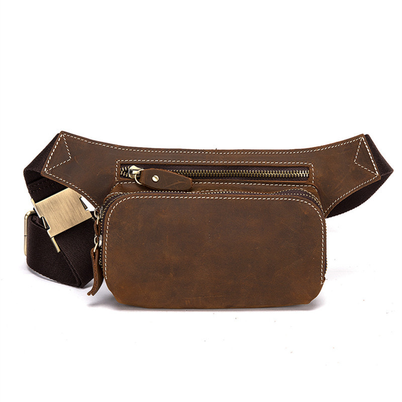 Top Layer Cowhide Men’s Sports Waist Bag