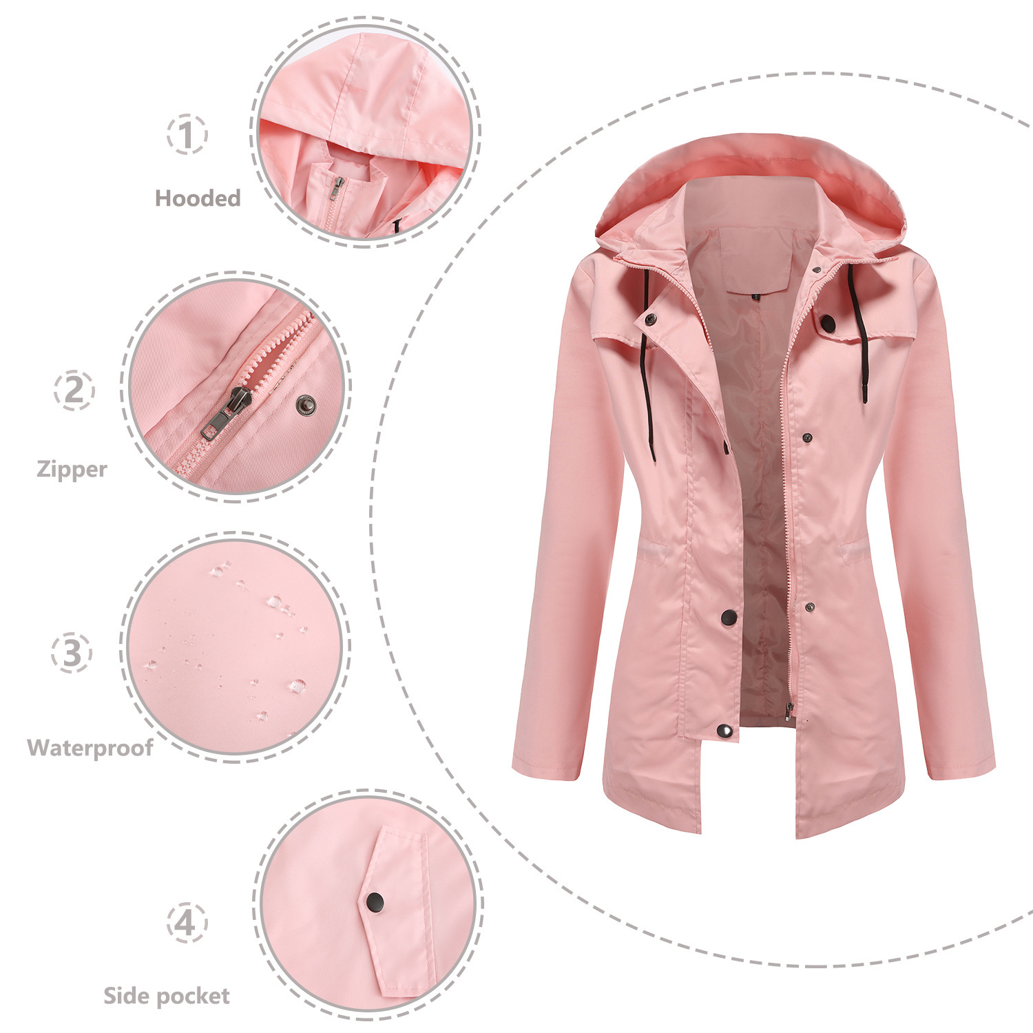 Women’s Mid-length Cardigan Hooded Coat