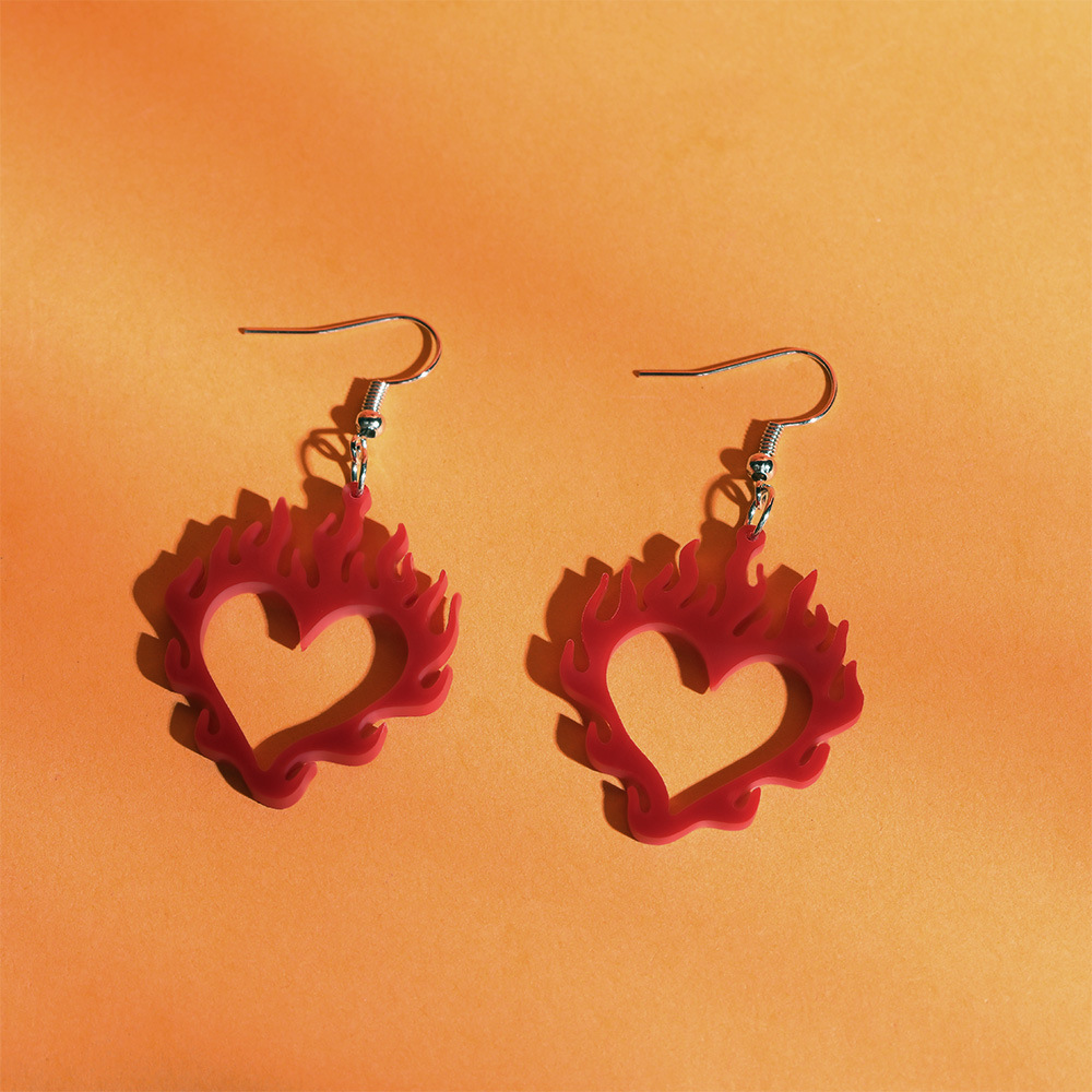 Environmental Acrylic Earrings Halloween Red Love